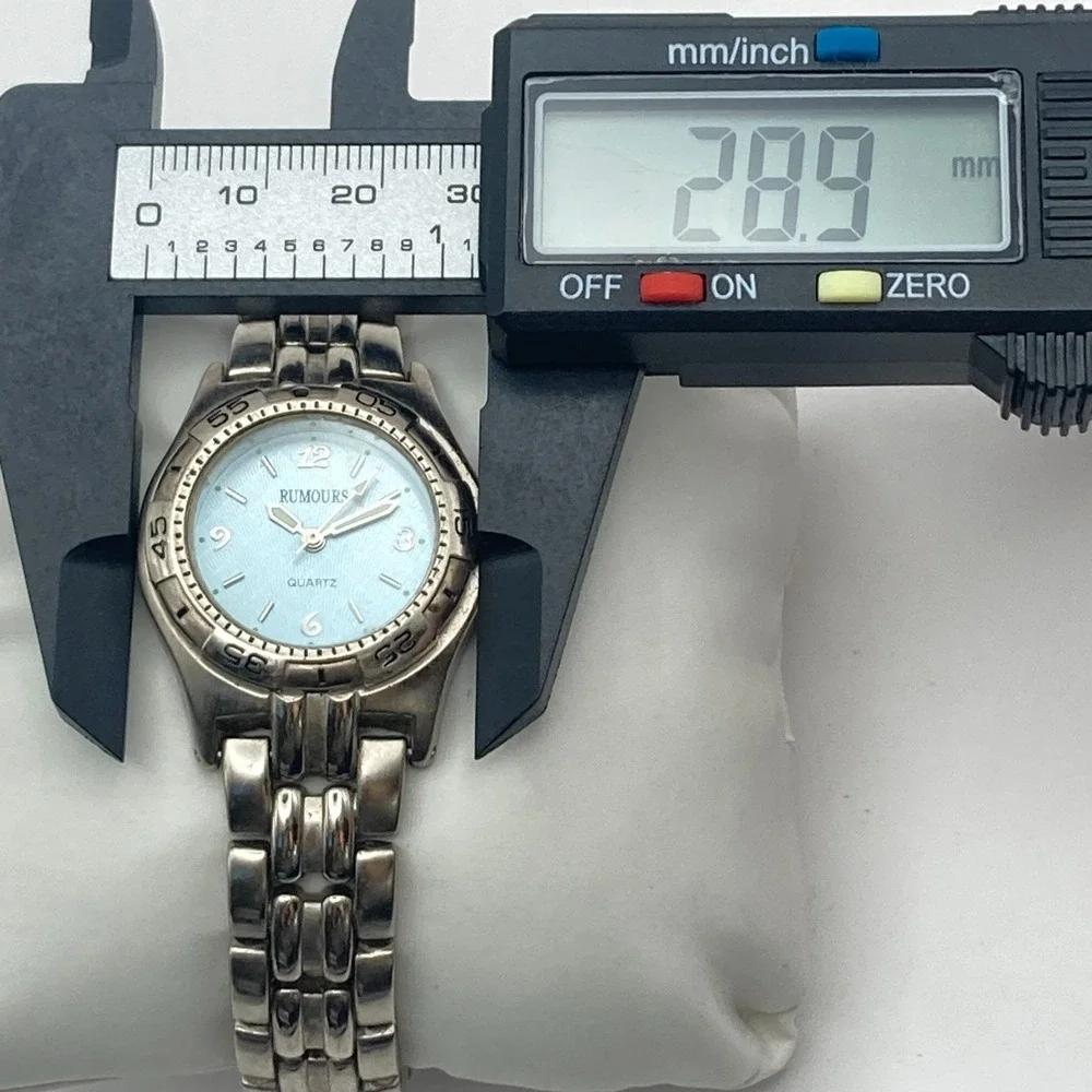 Rumours Women's Watch 29mm Silver Tone Blue Textured Dial New Battery 7.25